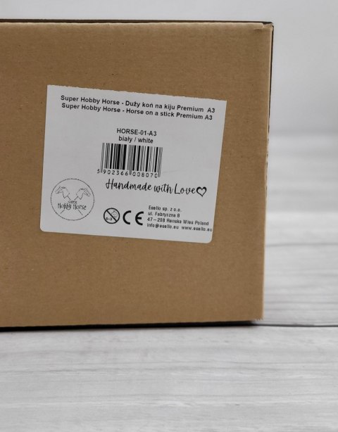 Hobby Horse Duży koń na kiju Premium - biały A3