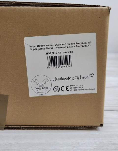 Hobby Horse Duży koń na kiju Premium - cremello A3