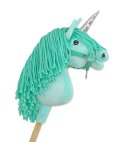 Hobby Horse Jednorożec na kiju mały miętowy z miętową grzywą i srebrnym rogiem