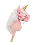 Hobby Horse Jednorożec na kiju mały różowy z białą grzywą i złotym rogiem