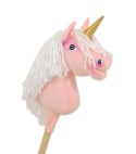 Hobby Horse Jednorożec na kiju mały różowy z białą grzywą i złotym rogiem