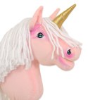 Hobby Horse Jednorożec na kiju mały różowy z białą grzywą i złotym rogiem