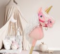 Hobby Horse Jednorożec na kiju mały różowy z białą grzywą i złotym rogiem