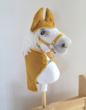 Zestaw STARTER – Hobby Horse A3 Western ciemnogniady z brązową grzywą A3 + musztardowe akcesoria