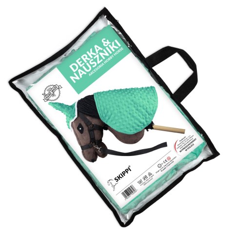 Derka i nauszniki Skippi dla Hobby Horse - zielona - pastelowa Derka i nauszniki Skippi dla Hobby Horse - zielona - pastelowa