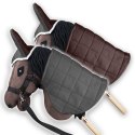 Zestaw Skippi - Hobby Horse Gniady - Derka szary i brąz - Kantar czerwony