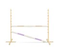 Przeszkoda skokowa do Hobby Horse 160cm, h-120 cm, dwie belki - beżowa i jasny fiolet