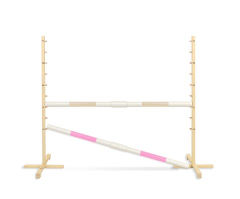 Przeszkoda skokowa do Hobby Horse 160cm, h-120 cm, dwie belki - beżowa i jasny róż
