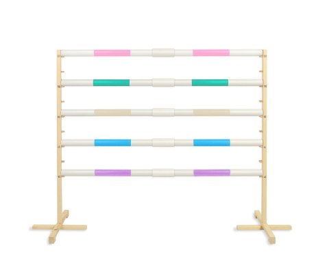 Przeszkoda skokowa do Hobby Horse 160cm, h-120 cm, dwie belki - jasny niebieski i jasny róż