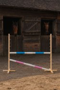Przeszkoda skokowa do Hobby Horse 160cm, h-120 cm, dwie belki - jasny niebieski i jasny róż