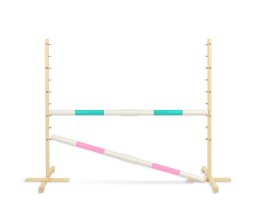 Przeszkoda skokowa do Hobby Horse 160cm, h-120 cm, dwie belki - miętowa i jasny róż