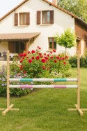 Przeszkoda skokowa do Hobby Horse 160cm, h-120 cm, dwie belki - miętowa i jasny róż